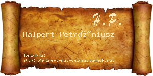 Halpert Petróniusz névjegykártya